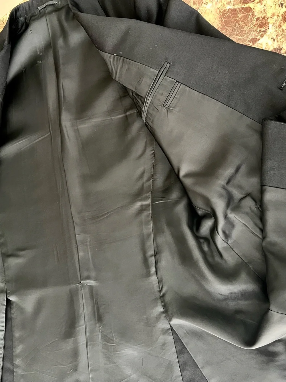 Burberry Men's Black Sports Coat with Gold Buttons.